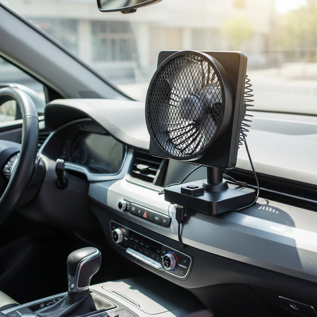 Portable Air Conditioner | 12V USB Car Fan with 360° Adjustable Direction | Efficient Cooling Solution for Comfortable Travel