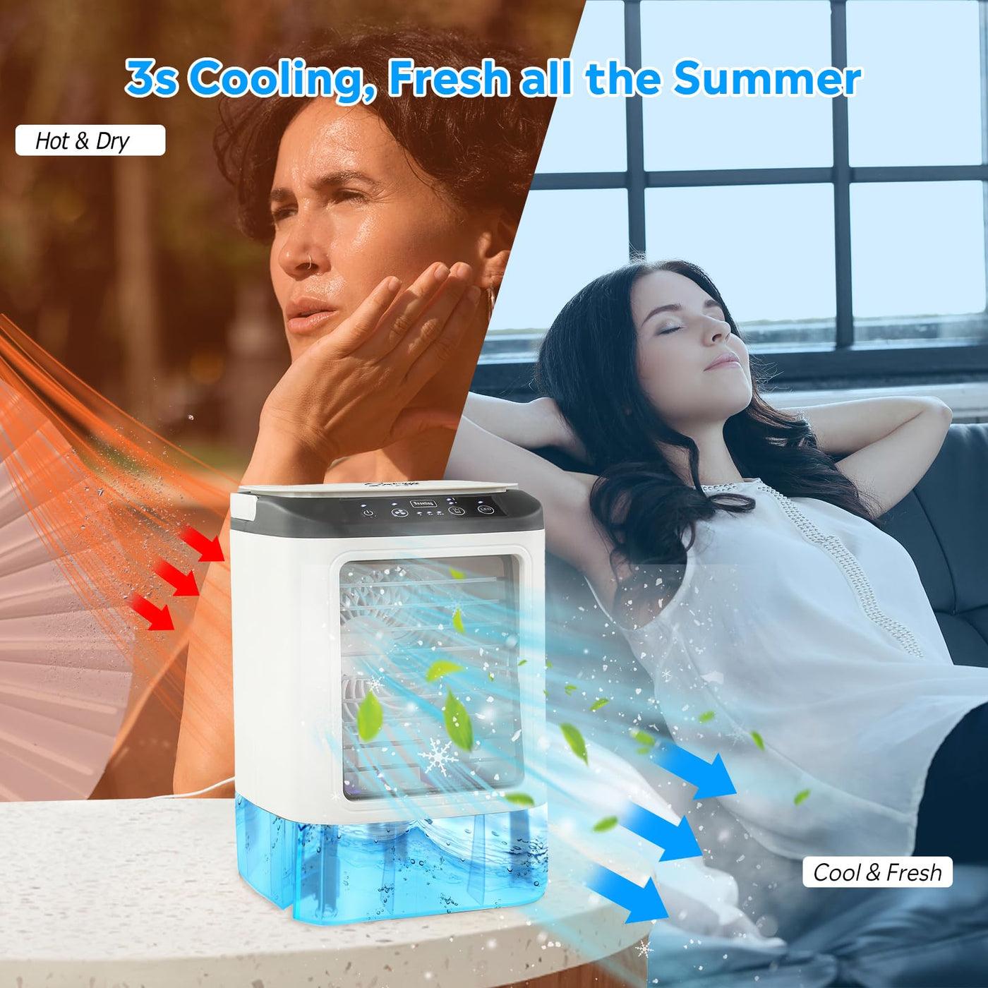 Portable Air Conditioner | 4-in-1 Mini Cooling Unit with Fast Cooling | Adjustable Airflow for Home and Travel Comfort 1