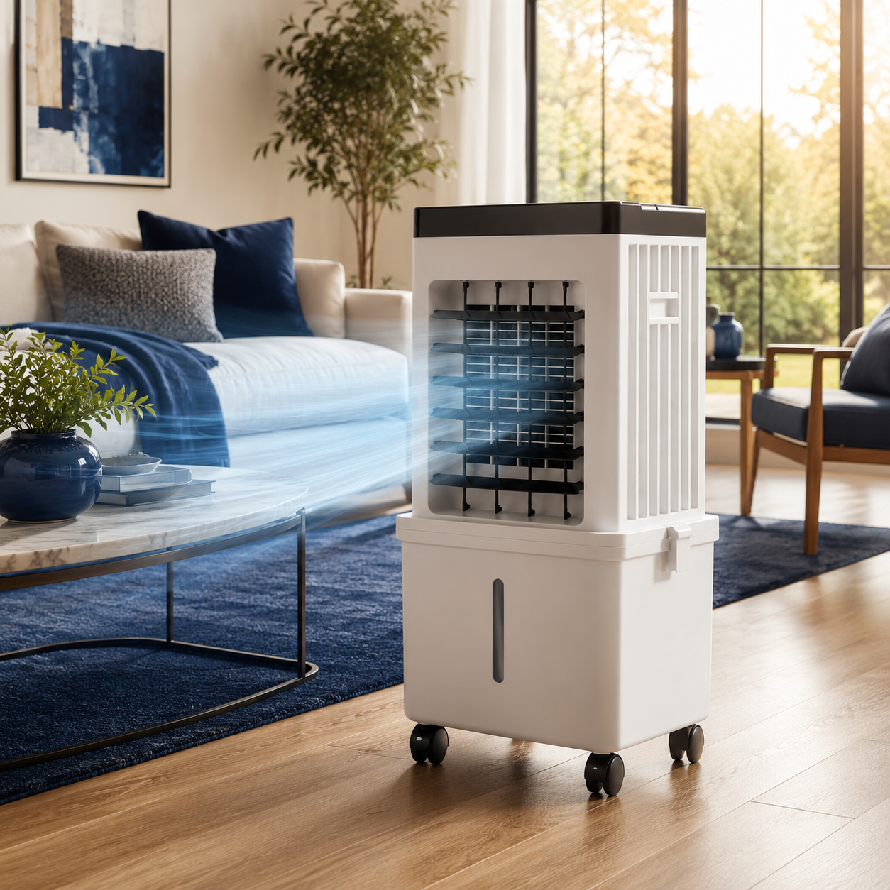 Portable Air Cooler | 2-in-1 Evaporative Cooler with Humidifying Function | Compact Design for Instant Comfort