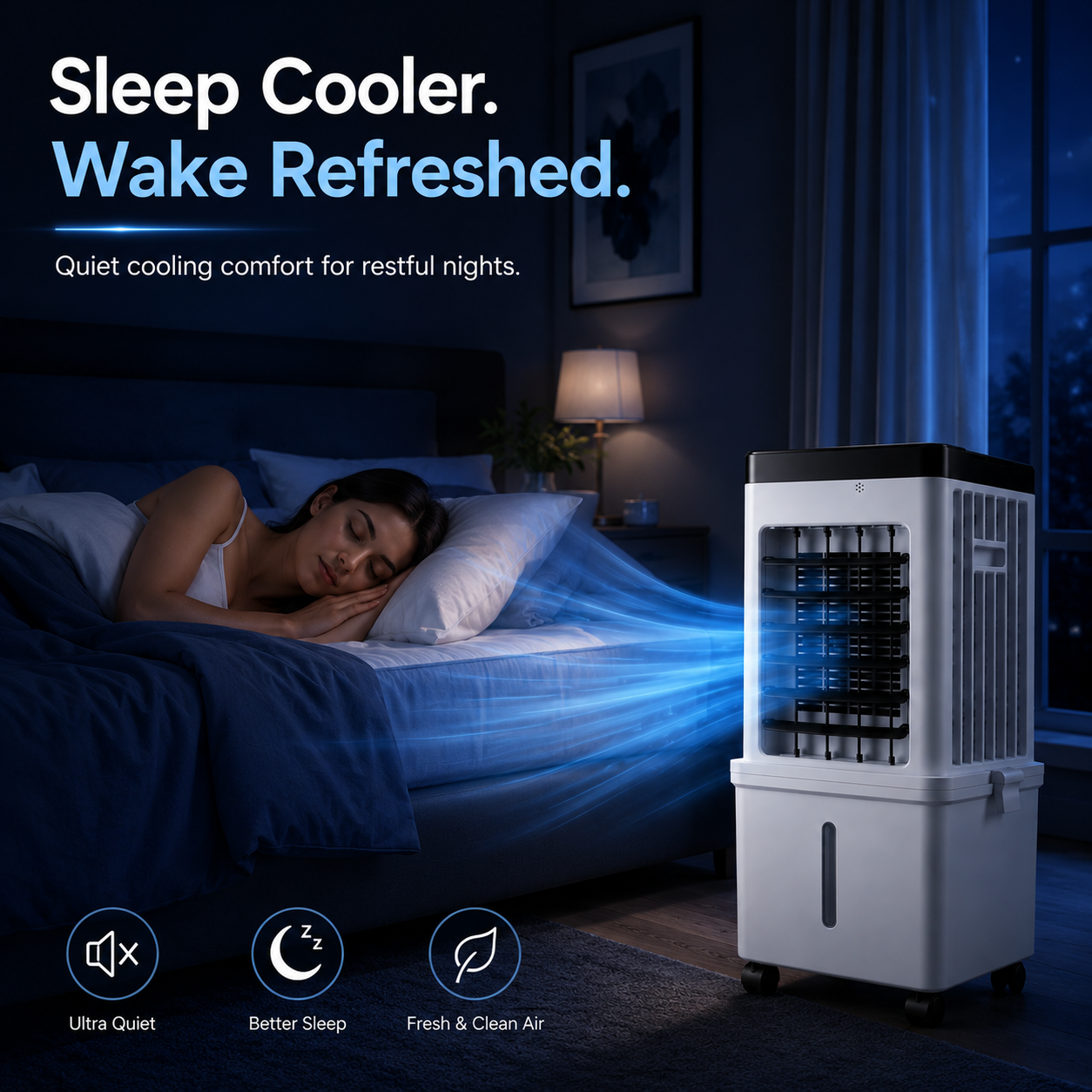 Portable Air Cooler | 2-in-1 Evaporative Cooler with Humidifying Function | Compact Design for Instant Comfort 3