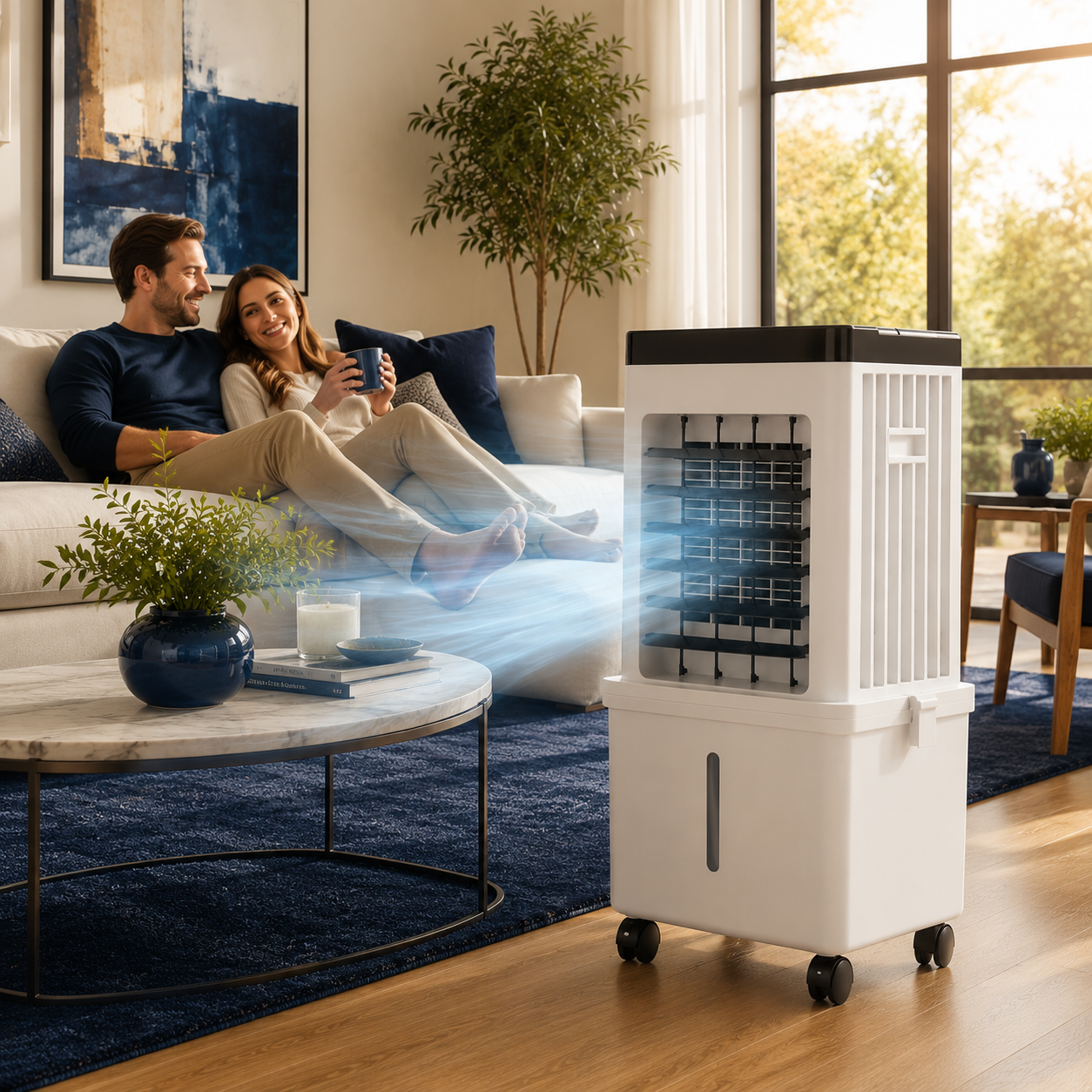 Portable Air Cooler | 2-in-1 Evaporative Cooler with Humidifying Function | Compact Design for Instant Comfort 5