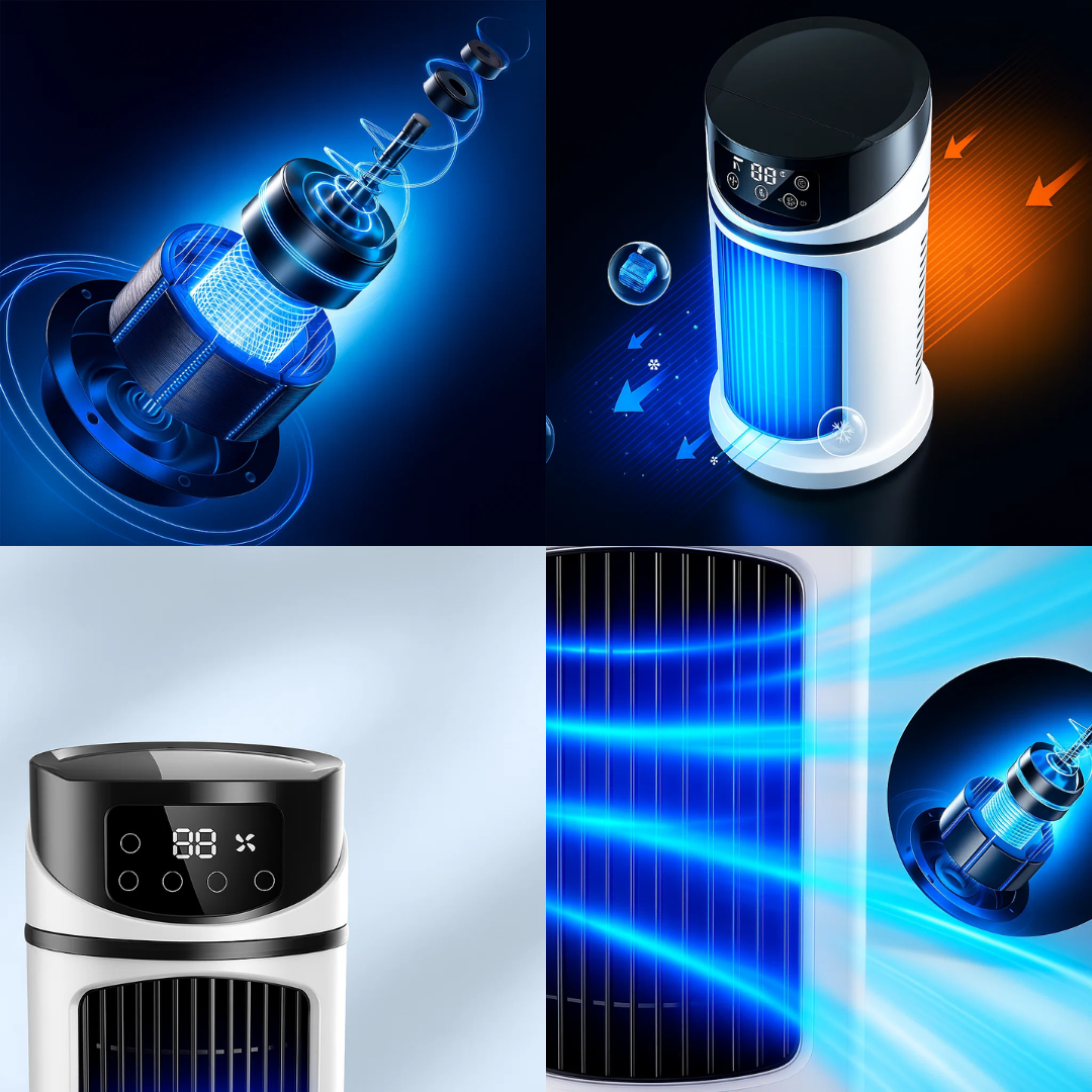 Portable Air Cooler | Evaporative Cooler with Rapid Cooling Technology | USB Powered Humidifier for Instant Comfort 2