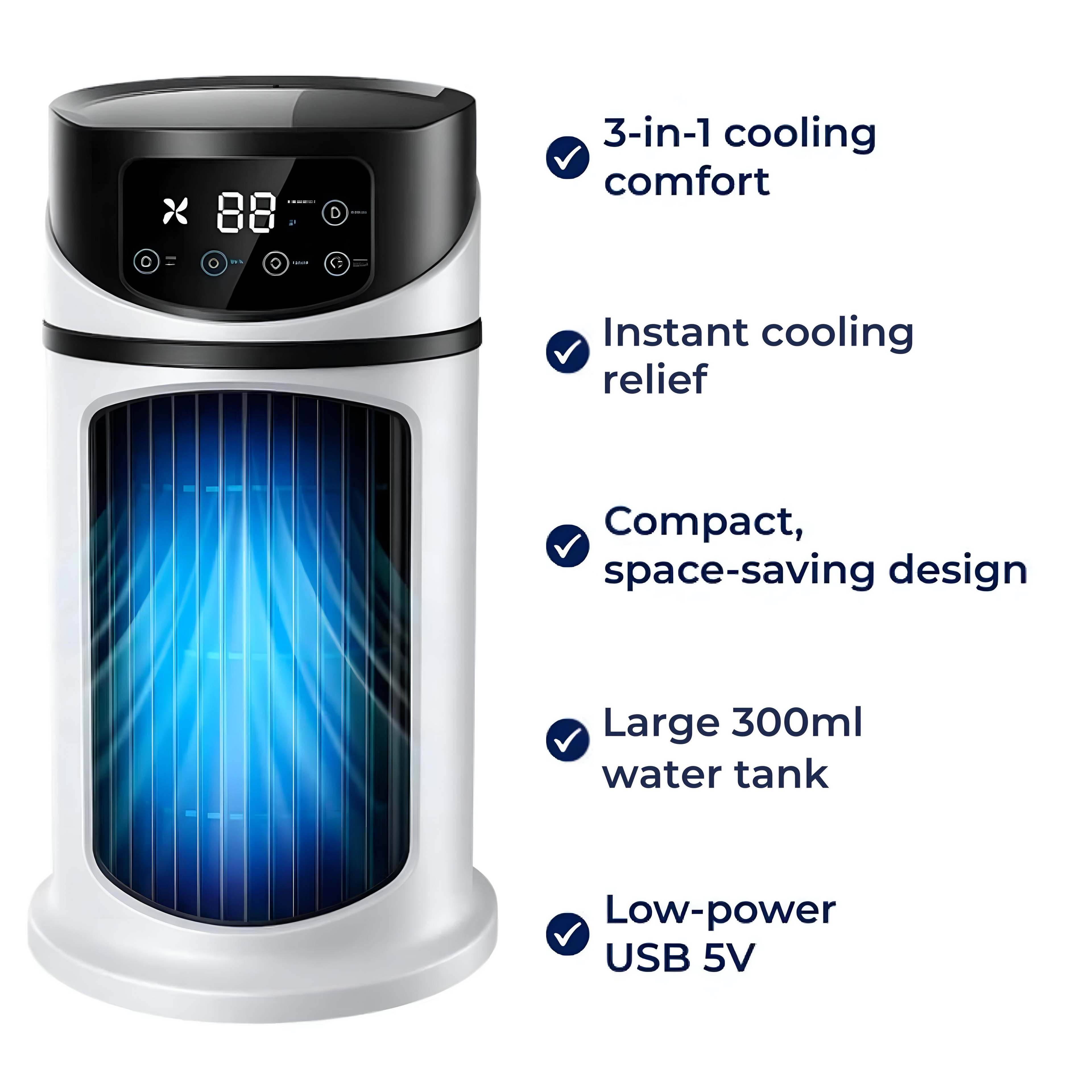 Portable Air Cooler | Evaporative Cooler with Rapid Cooling Technology | USB Powered Humidifier for Instant Comfort 6