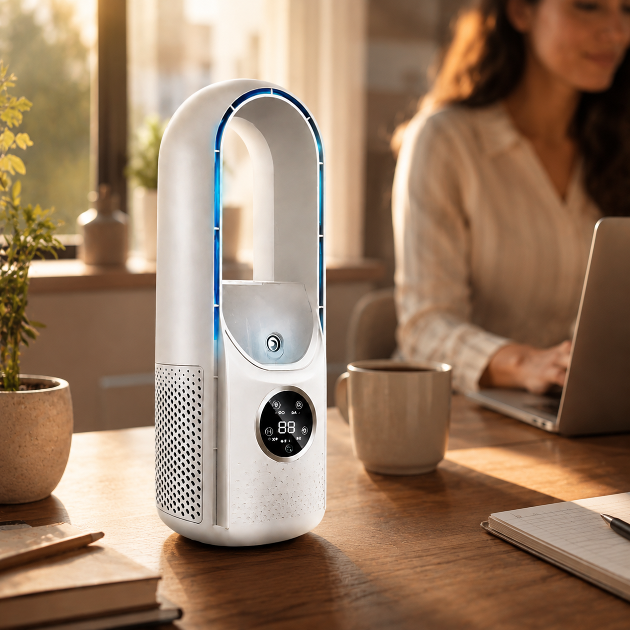 Portable Cooling Fan | Bladeless Air Conditioner with Sleep Mode | Compact Design for Personal Comfort 0