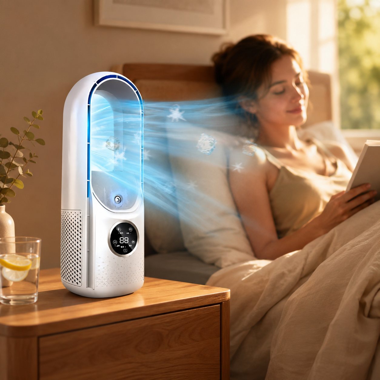 Portable Cooling Fan | Bladeless Air Conditioner with Sleep Mode | Compact Design for Personal Comfort