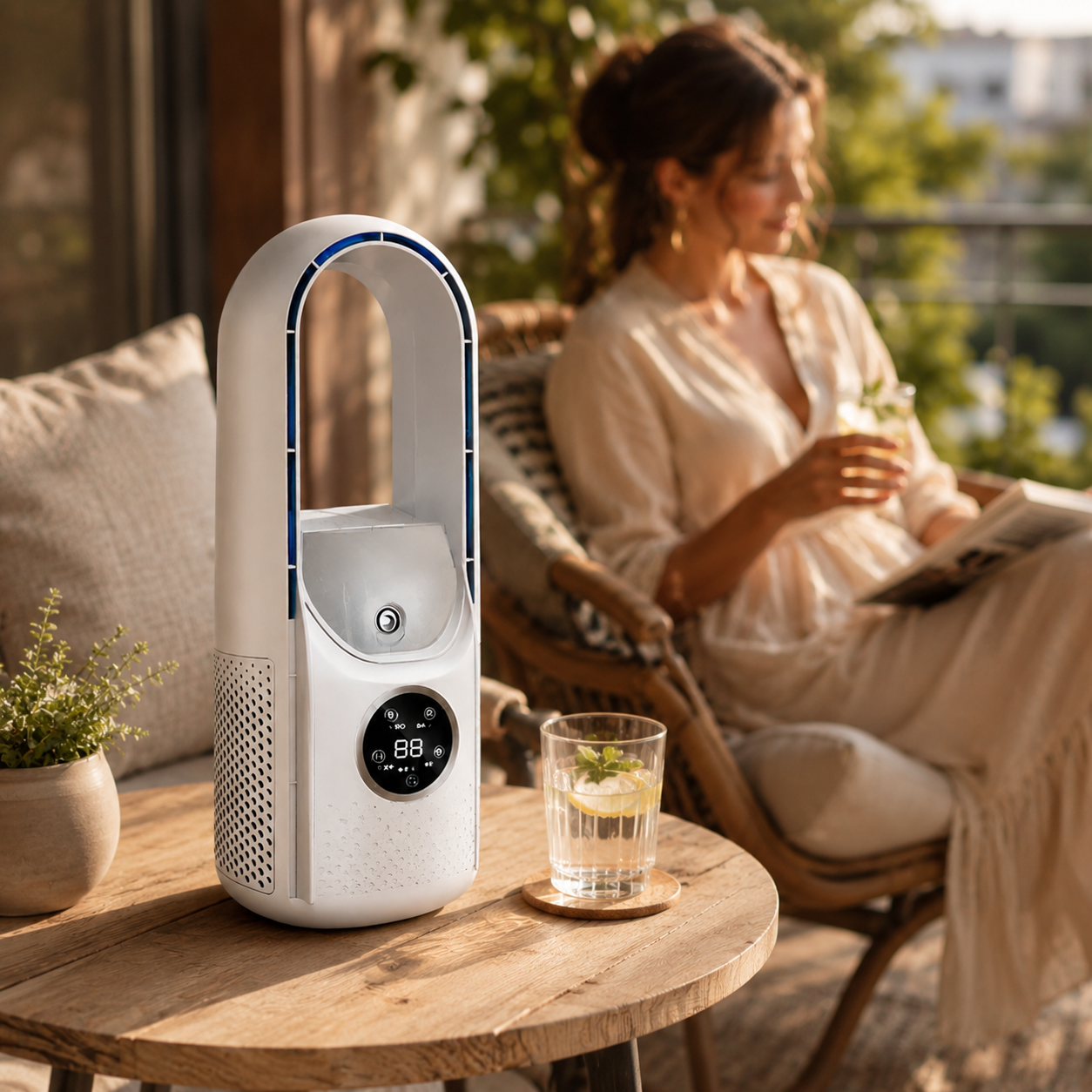 Portable Cooling Fan | Bladeless Air Conditioner with Sleep Mode | Compact Design for Personal Comfort 4