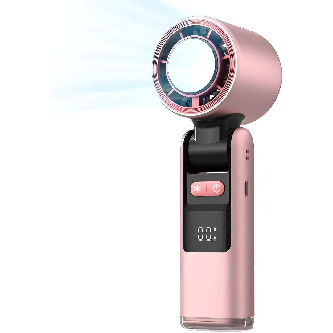 Portable Cooling Fan | Handheld USB Rechargeable Fan with Digital Display | Versatile Personal Airflow for Travel and Office 3