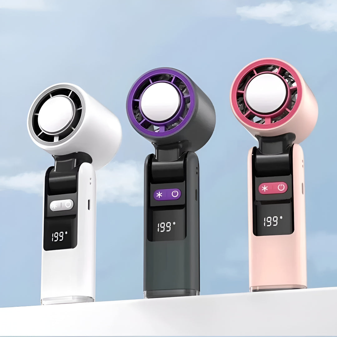 Portable Cooling Fan | Handheld USB Rechargeable Fan with Digital Display | Versatile Personal Airflow for Travel and Office 5