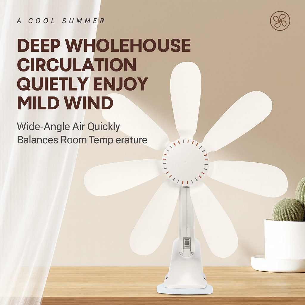 Portable Cooling Solutions | Small Desk Fan with Whisper-Quiet Operation | Clip-On Design for Personal Comfort 3