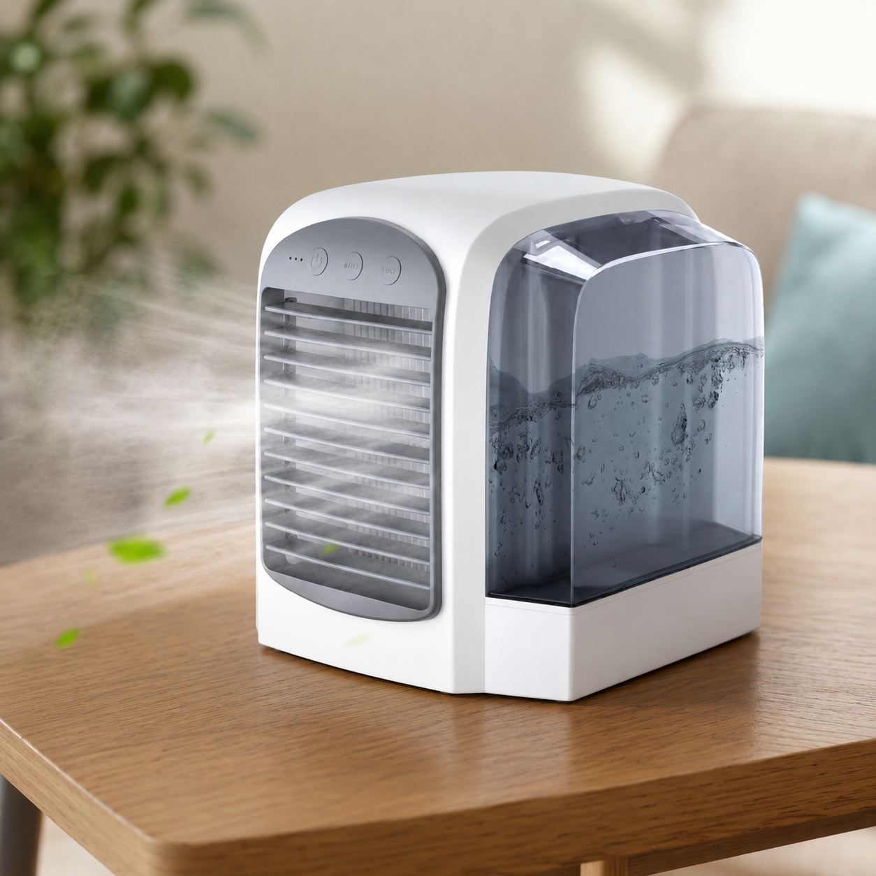 Portable Evaporative Air Cooler Fan with Oscillation & Rechargeable Battery | Compact Cooling Solution for Personal Comfort 0