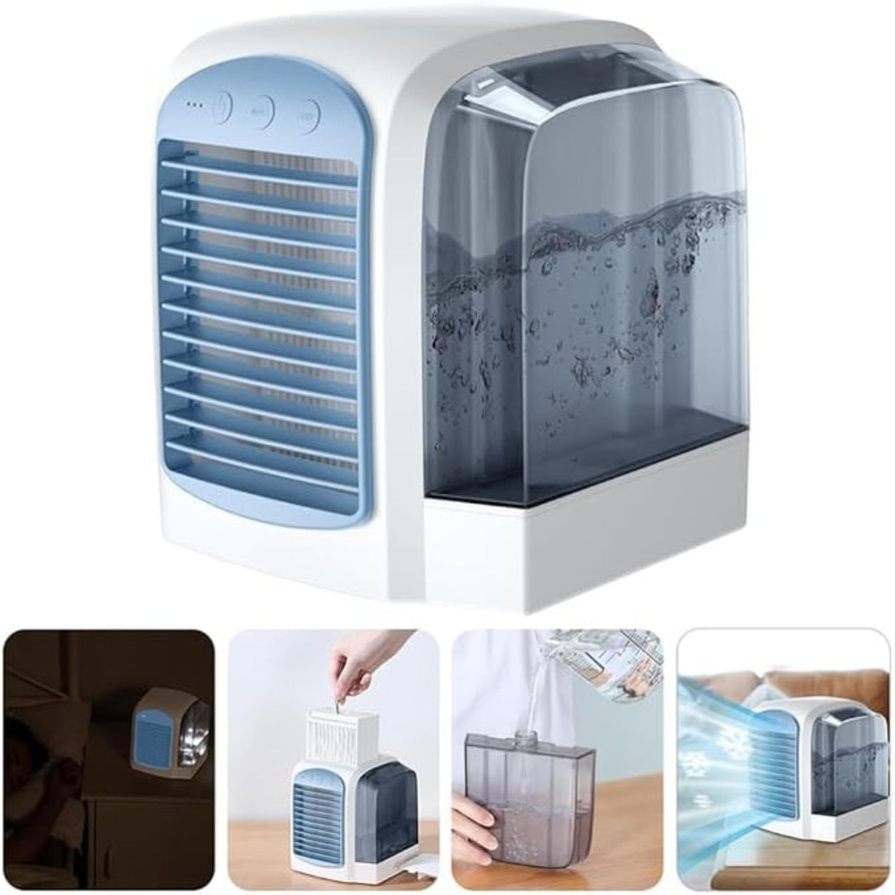 Portable Evaporative Air Cooler Fan with Oscillation & Rechargeable Battery | Compact Cooling Solution for Personal Comfort 2
