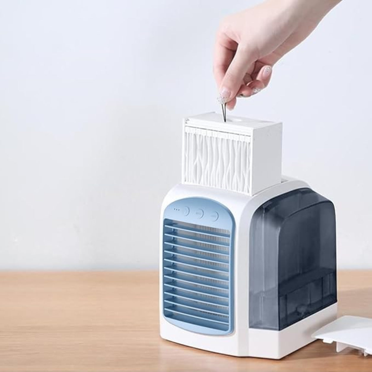 Portable Evaporative Air Cooler Fan with Oscillation & Rechargeable Battery | Compact Cooling Solution for Personal Comfort 3
