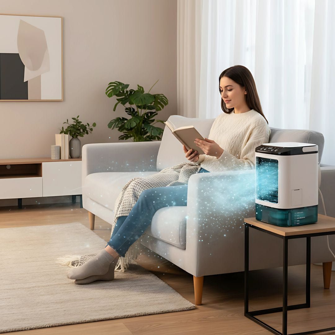 Portable Evaporative Cooler | Compact 12W Fan with 900ml Tank | Efficient Cooling for Small Spaces 7
