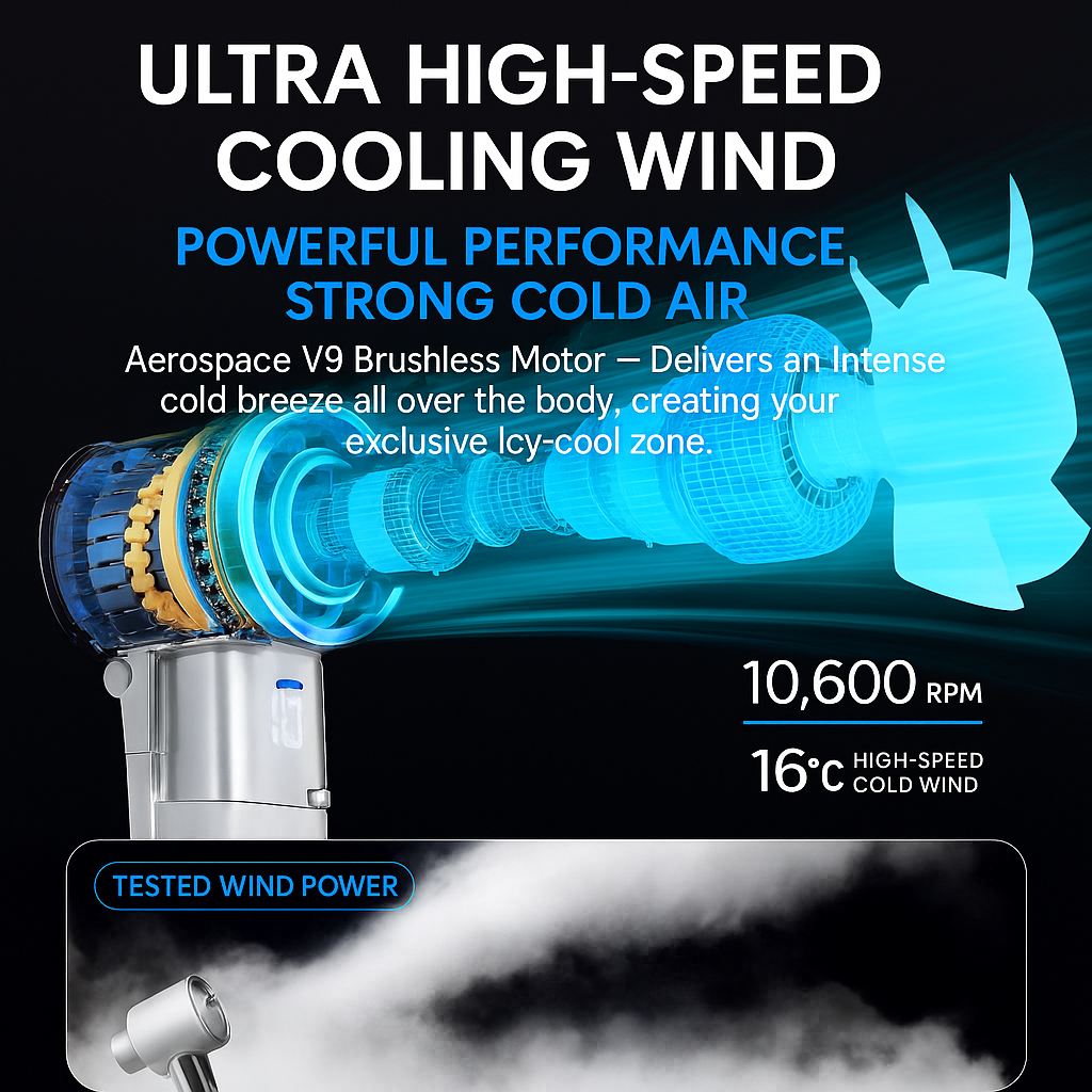 Portable Fan | Handheld Battery Powered Fan with 100 Speed Settings | Personal Cooling Device for On-the-Go Comfort