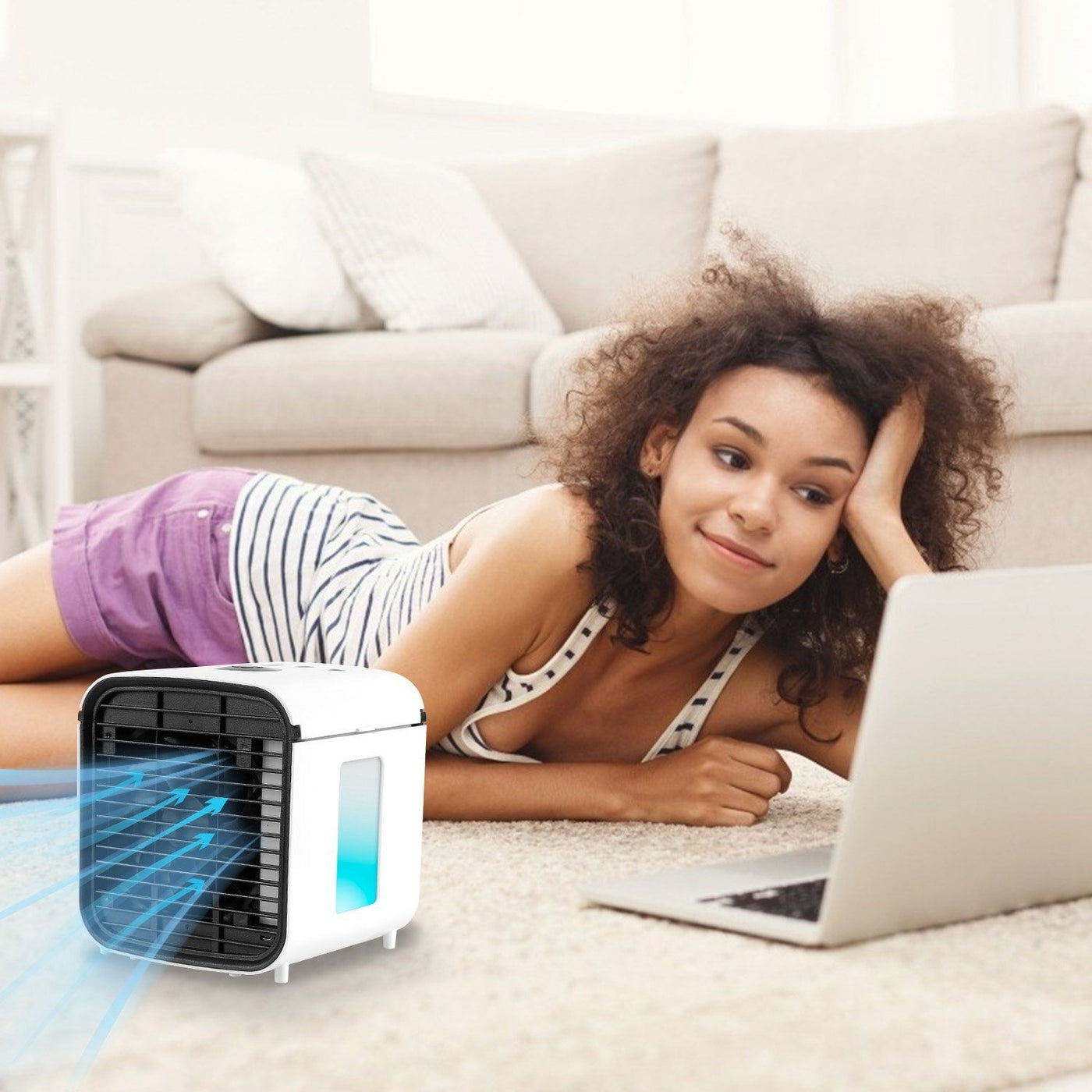 Portable Fan | Mini Air Conditioner with 7 LED Colors | Compact Cooling Solution for Refreshing Comfort 1