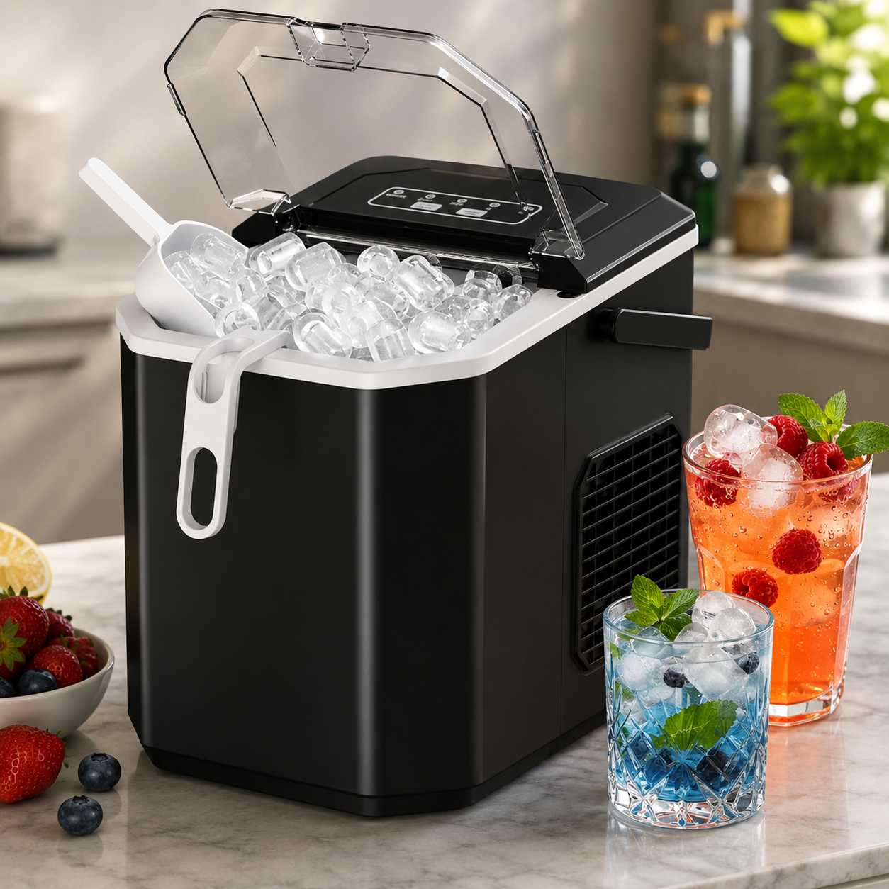 Portable Ice Maker Machine | Fast Ice Production & Self-Cleaning | Compact Countertop Design for Home and Office Use