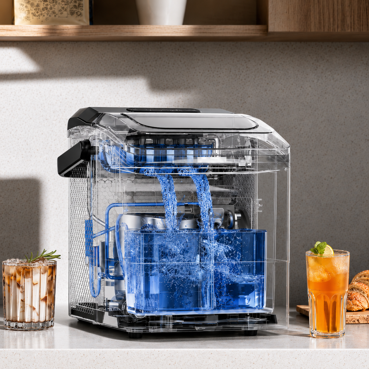 Portable Ice Maker | Fast Ice Cube Machine with Self-Cleaning Function | Ideal for Home, Office, and Travel 2
