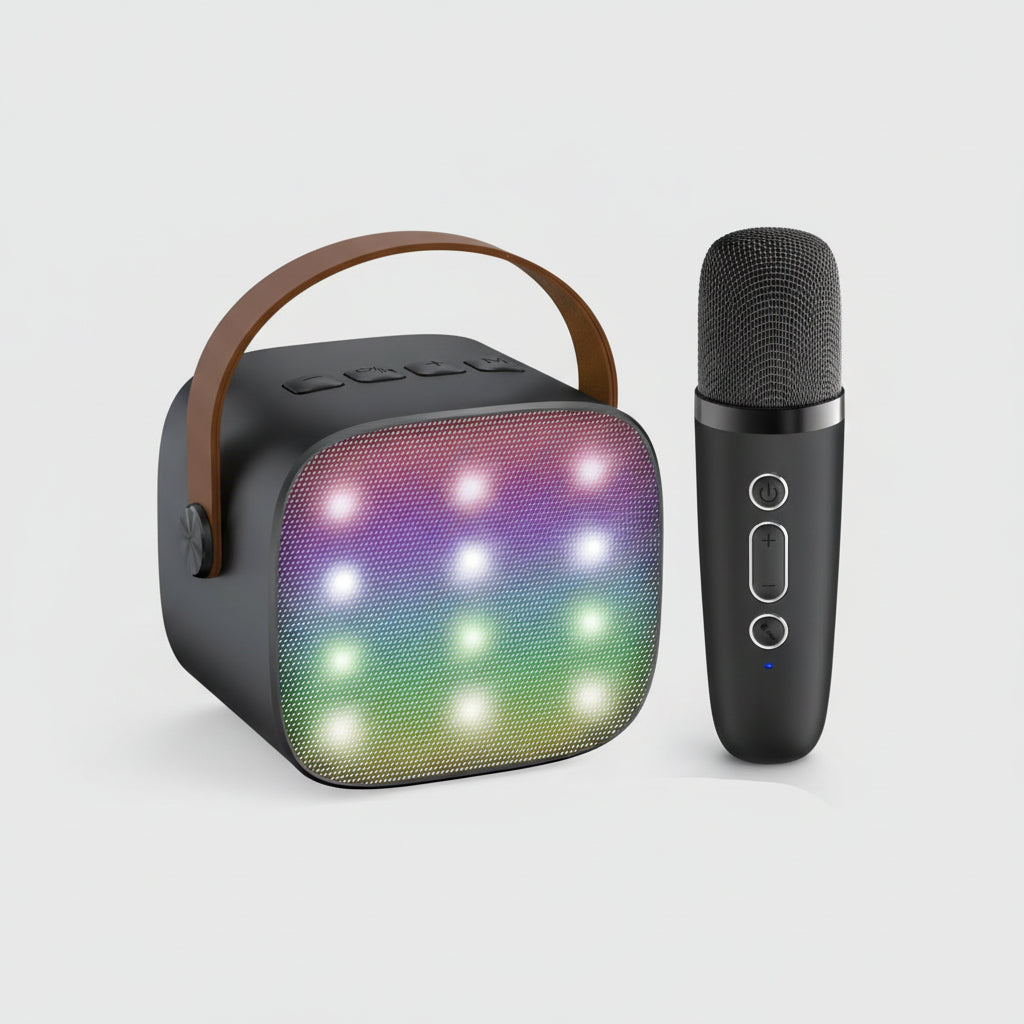 Portable Karaoke Machine | Bluetooth Speaker with LED Lights & Wireless Microphones | Fun for Kids and Family Gatherings