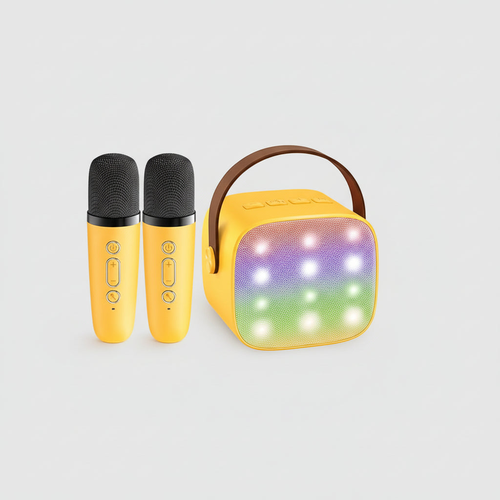 Portable Karaoke Machine | Bluetooth Speaker with LED Lights & Wireless Microphones | Fun for Kids and Family Gatherings 10