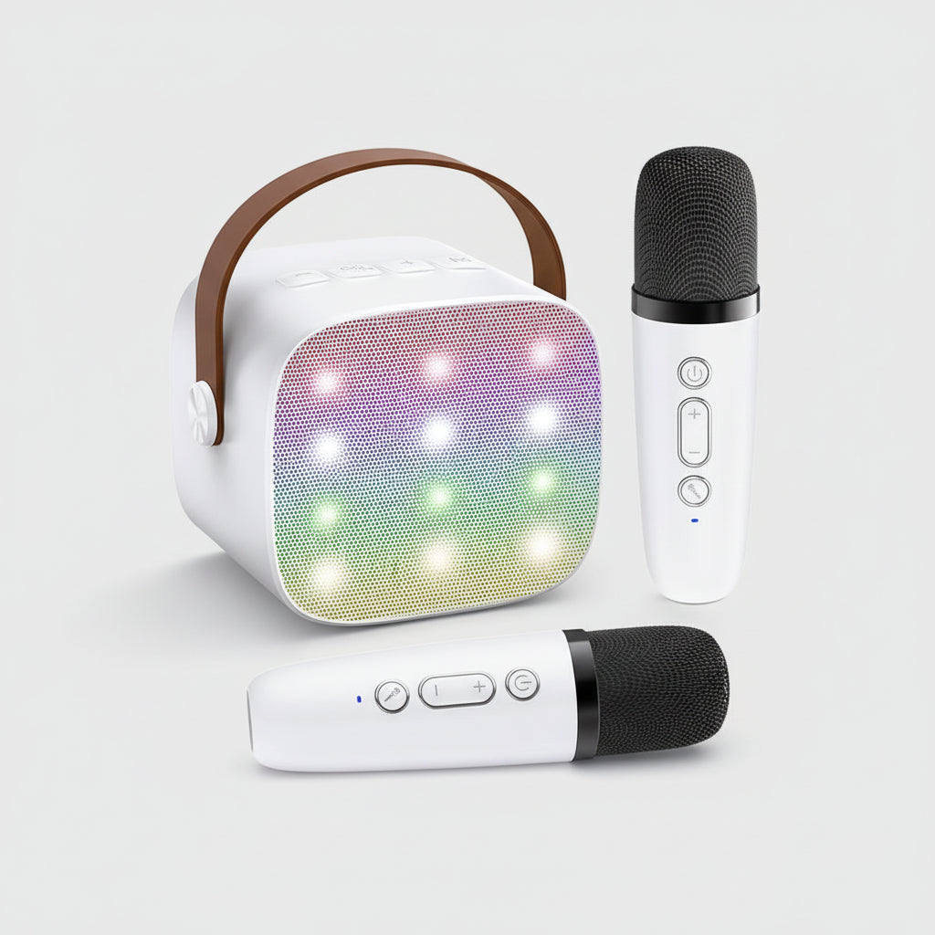 Portable Karaoke Machine | Bluetooth Speaker with LED Lights & Wireless Microphones | Fun for Kids and Family Gatherings 12