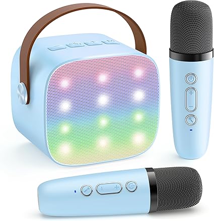 Portable Karaoke Machine | Bluetooth Speaker with LED Lights & Wireless Microphones | Fun for Kids and Family Gatherings 3