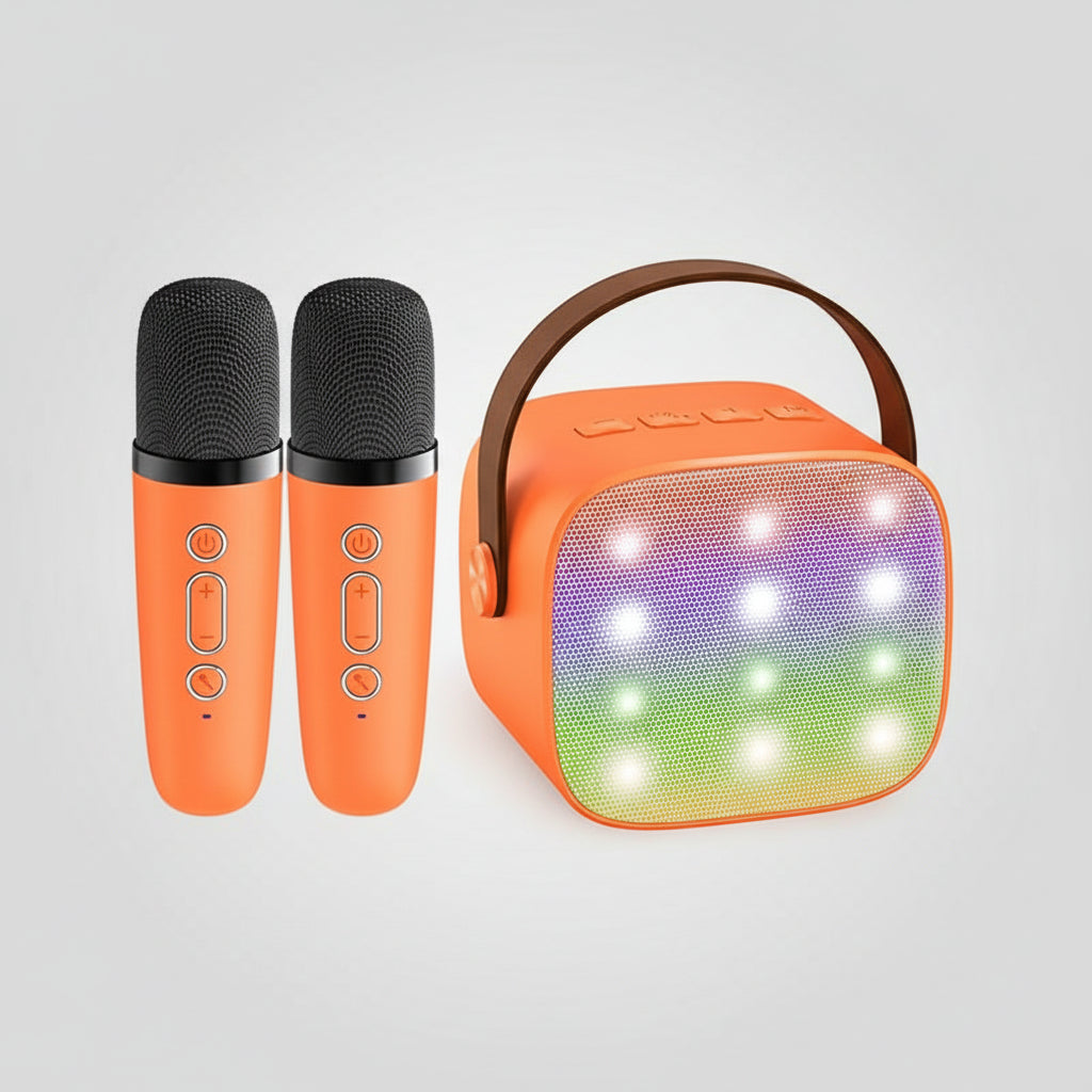Portable Karaoke Machine | Bluetooth Speaker with LED Lights & Wireless Microphones | Fun for Kids and Family Gatherings 7
