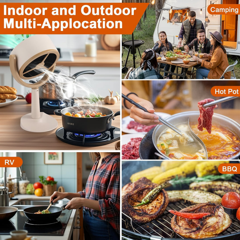Portable Kitchen Exhaust Fan | Rechargeable Range Hood with Adjustable Airflow | Compact Design for Cleaner Cooking 6