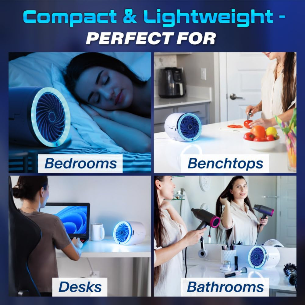 Portable Personal Fan | Mini Desk Fan with Adjustable Airflow | Compact Design for Travel and Home Use 3