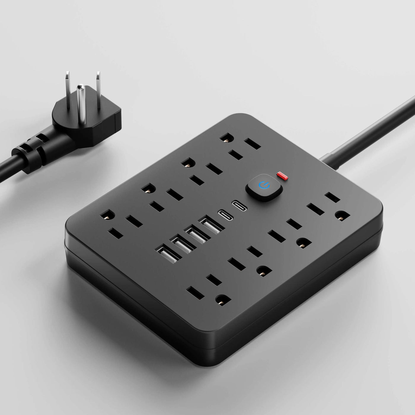 Power Hub | Surge Protector Power Strip with 8 AC Outlets & 4 USB Ports | Safe Charging Solution for Home & Office 1