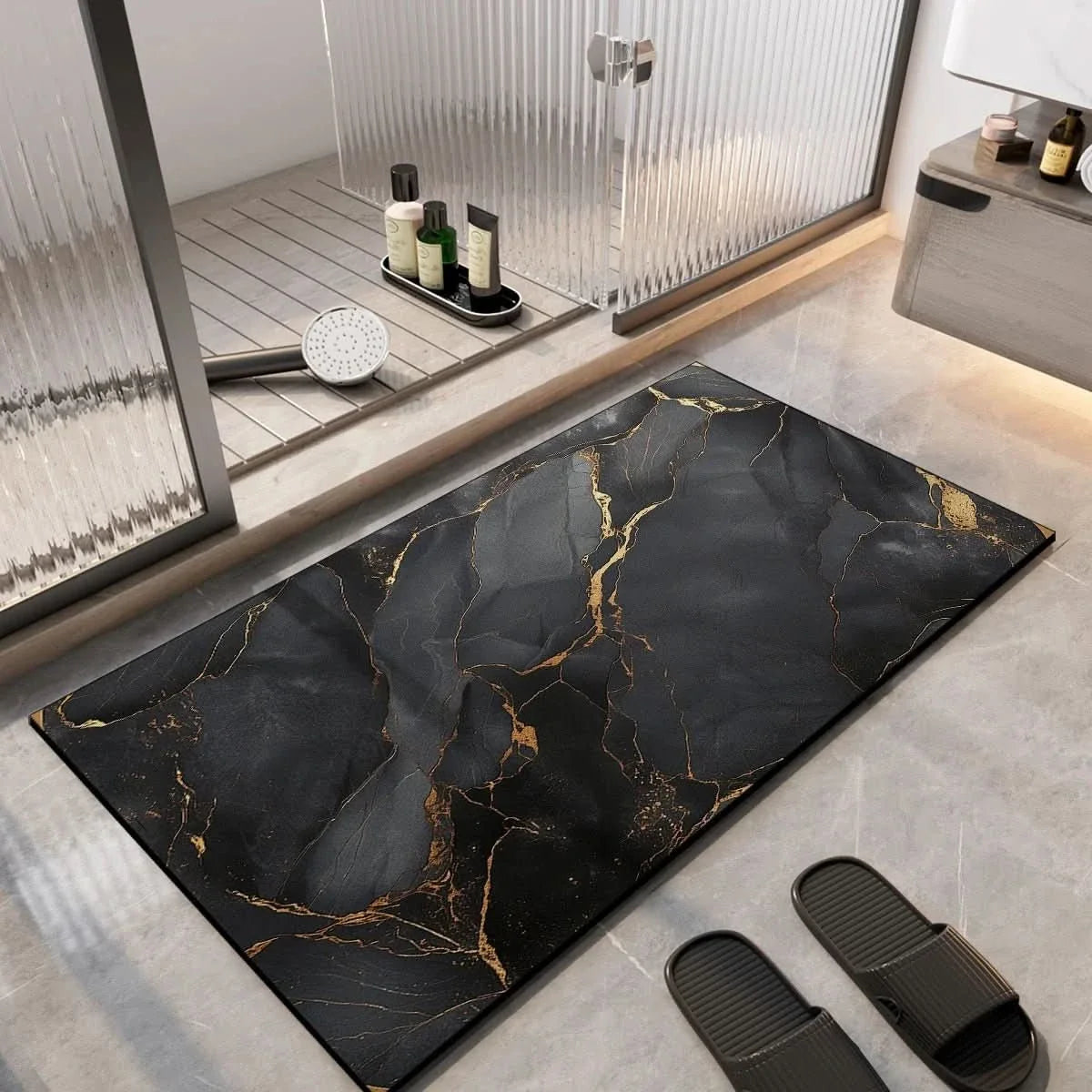 Stone Bath Mats, Quick Drying Diatomite Bath Mat with Non Slip Bottom, Absorbent Bathroom Mat for Shower and Sink_01