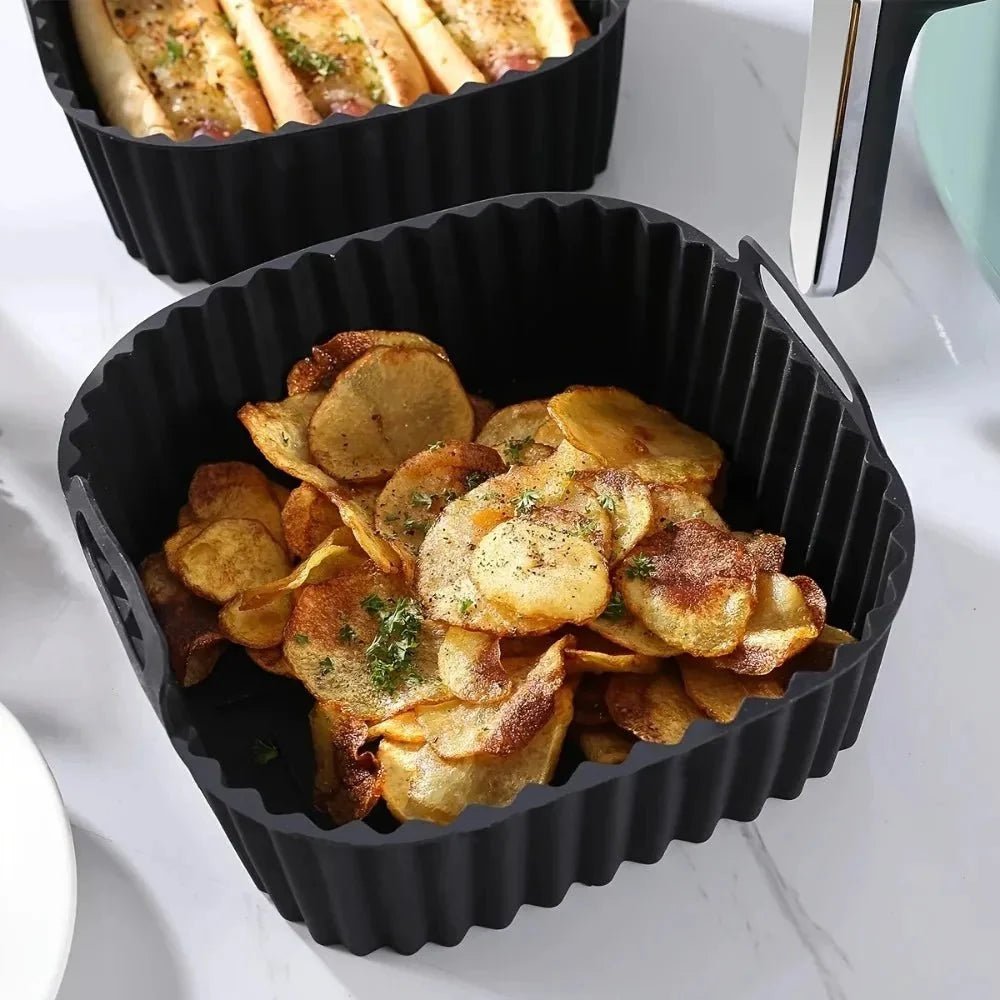 Square Air Fryer Liners 2 Pack, Reusable Oven Liners