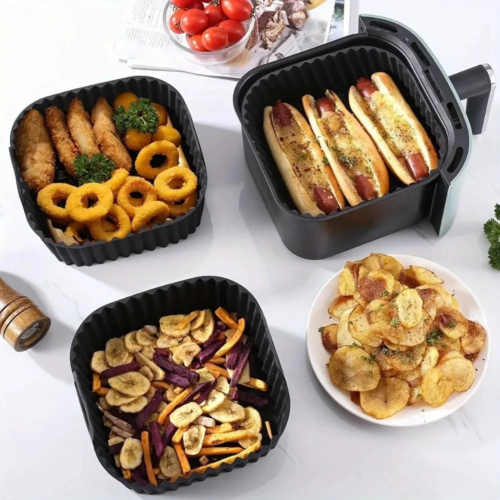 Square Air Fryer Liners 2 Pack, Silicone Air Fryer Liner for Oven – image 4