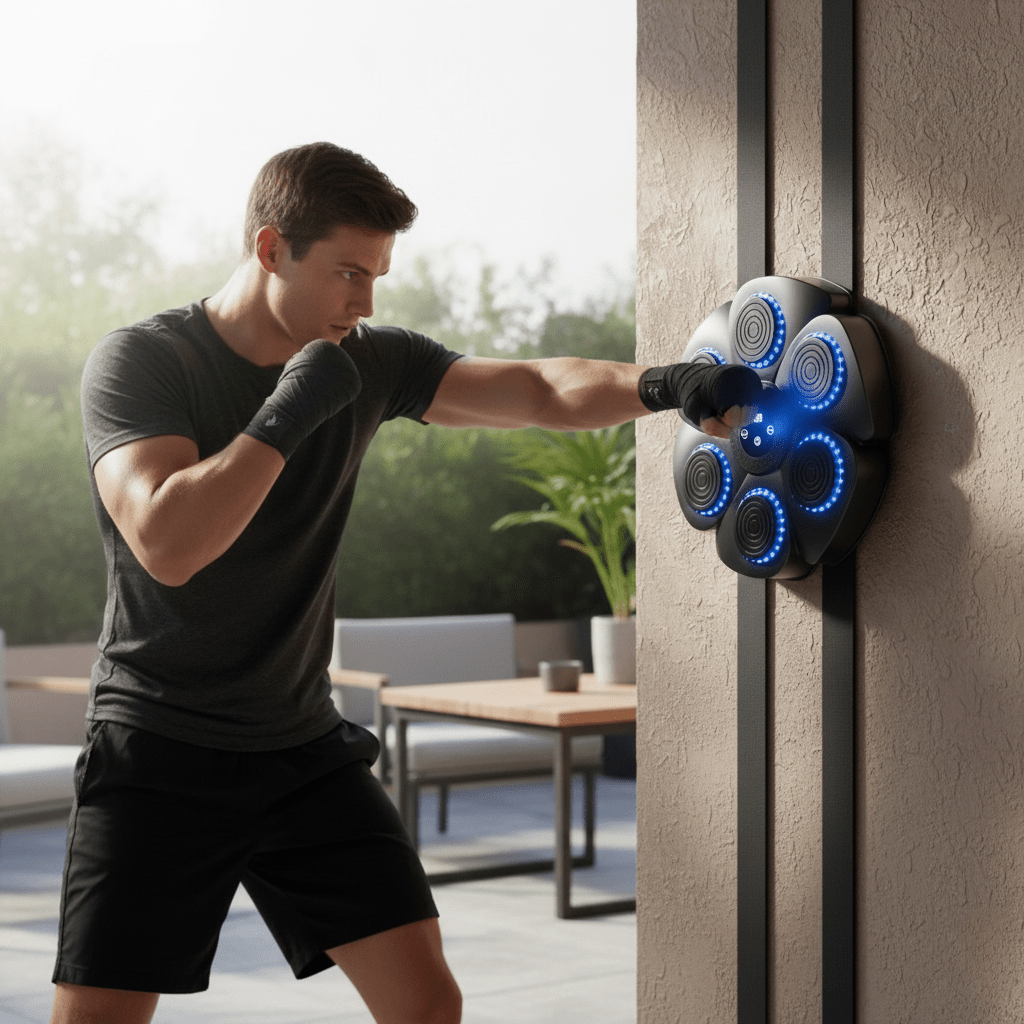 Music Boxing Machine with Bluetooth and RGB Lighting, Smart Punching Machine