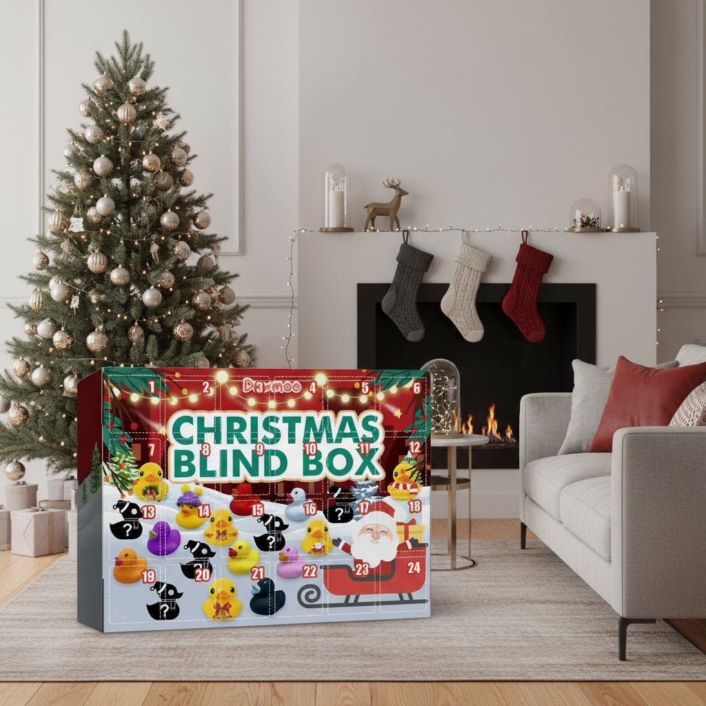 Advent Calendar with 24 Rubber Ducks, Christmas Bath Toys for Kids