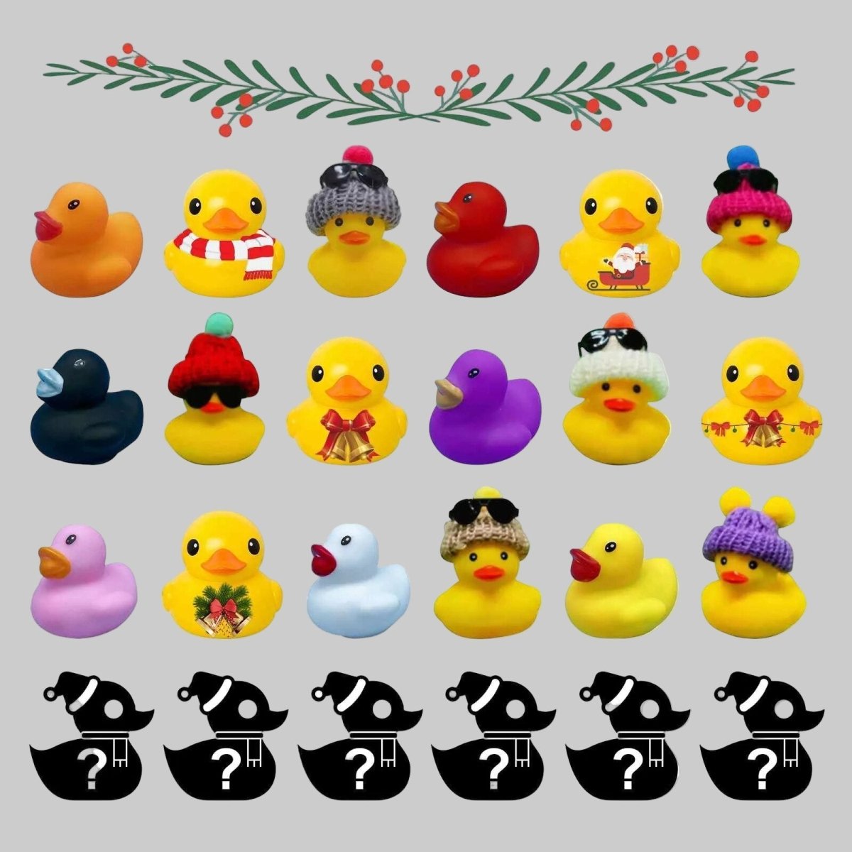 Advent Calendar with 24 Rubber Ducks, Christmas Bath Toys for Kids – image 6