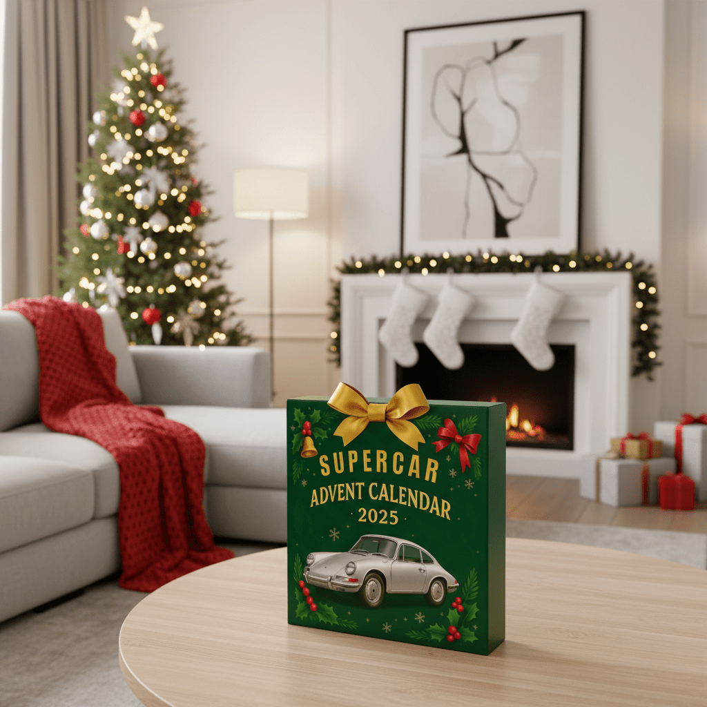 Car Advent Calendar with 24 Supercar Collectibles, Advent Calendar for Men and Car Fans, Christmas Countdown for Adults