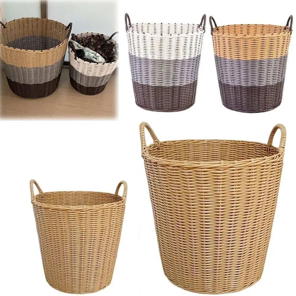 Collapsible Laundry Basket 22 x 24 x 18 cm, Small Washing Basket in Rattan Style – image 6