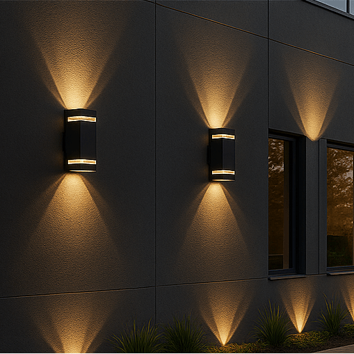 Outdoor Wall Lights Up and Down, Outdoor Lights IP65, Exterior Wall Light in Black, Garden Lights for Facade_03