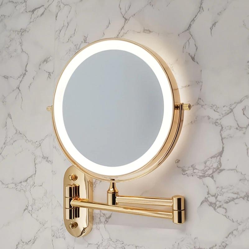 Vanity Mirror with Lights, Rechargeable Light Up Mirror in Gold, LED Magnifying Mirror for Makeup with 3x to 10x Options_02