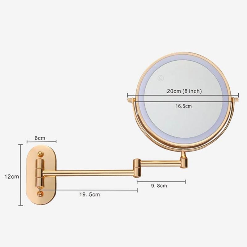 Vanity Mirror with Lights, Rechargeable Light Up Mirror in Gold, LED Magnifying Mirror for Makeup with 3x to 10x Options_05