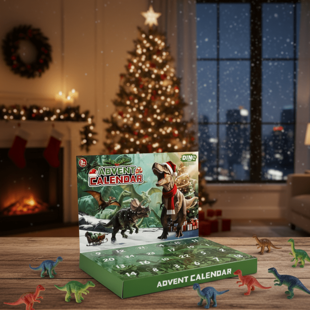 Kids Advent Calendar with 24 Dinosaur Toys, Christmas Countdown with Dinosaur Fossils, Dino Stocking Filler_06