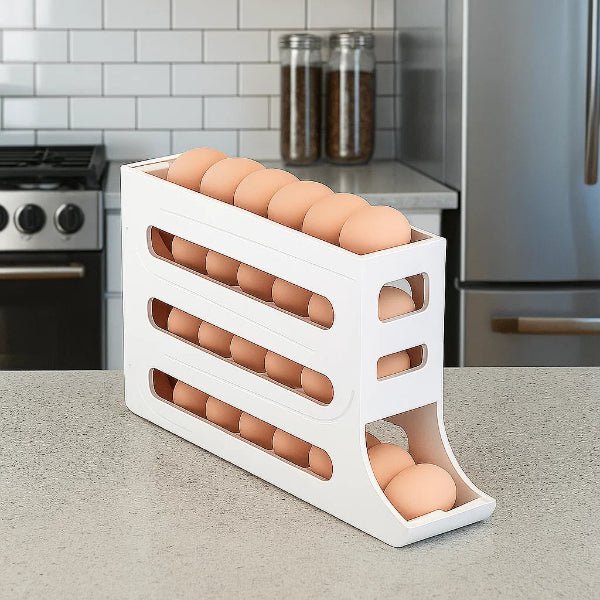Egg Holder for Fridge, Rolling Egg Box for 30 Eggs, Fridge Organiser, Kitchen Storage Box_00