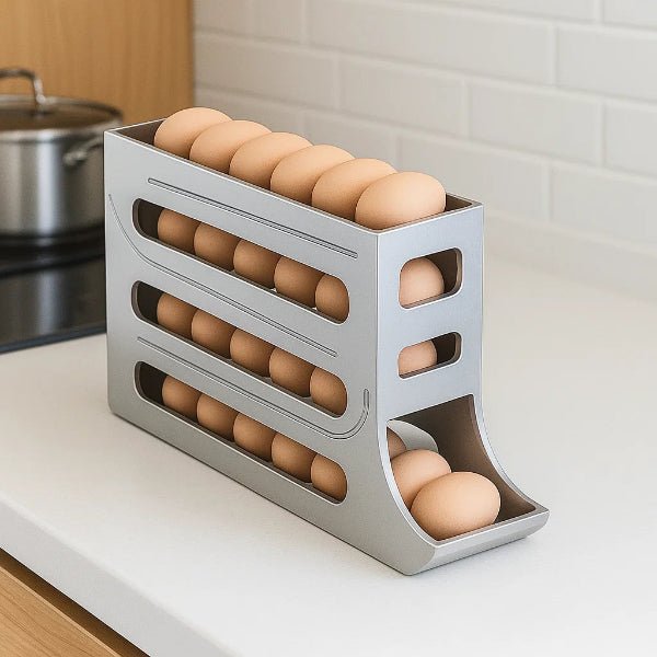 Egg Holder for Fridge, Rolling Egg Box for 30 Eggs, Fridge Organiser, Kitchen Storage Box_01