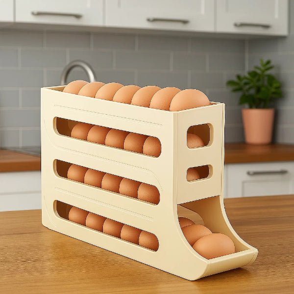 Egg Holder for Fridge, Rolling Egg Box for 30 Eggs, Fridge Organiser, Kitchen Storage Box_02