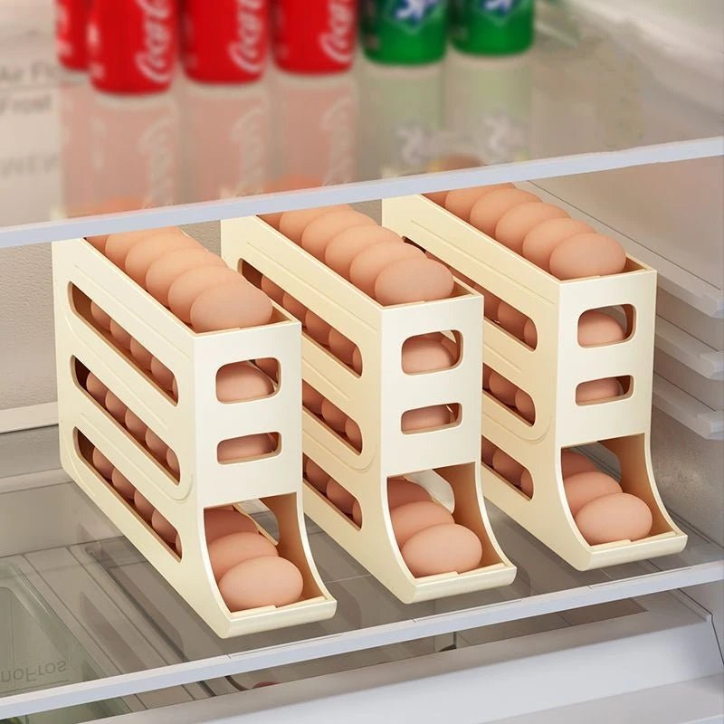 Egg Holder for Fridge, Rolling Egg Box for 30 Eggs, Fridge Organiser, Kitchen Storage Box_03