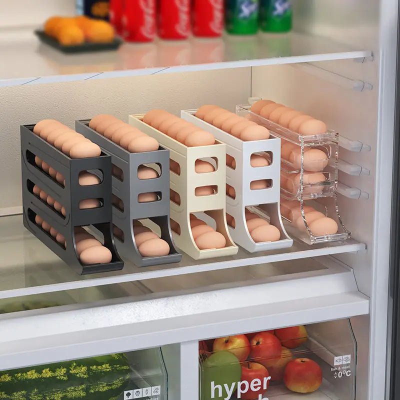 Egg Holder for Fridge, Rolling Egg Box for 30 Eggs, Fridge Organiser, Kitchen Storage Box_06