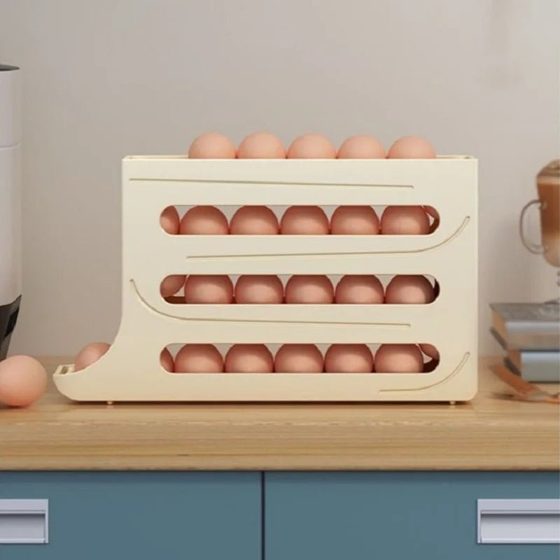 Egg Holder for Fridge, Rolling Egg Box for 30 Eggs, Fridge Organiser, Kitchen Storage Box_08