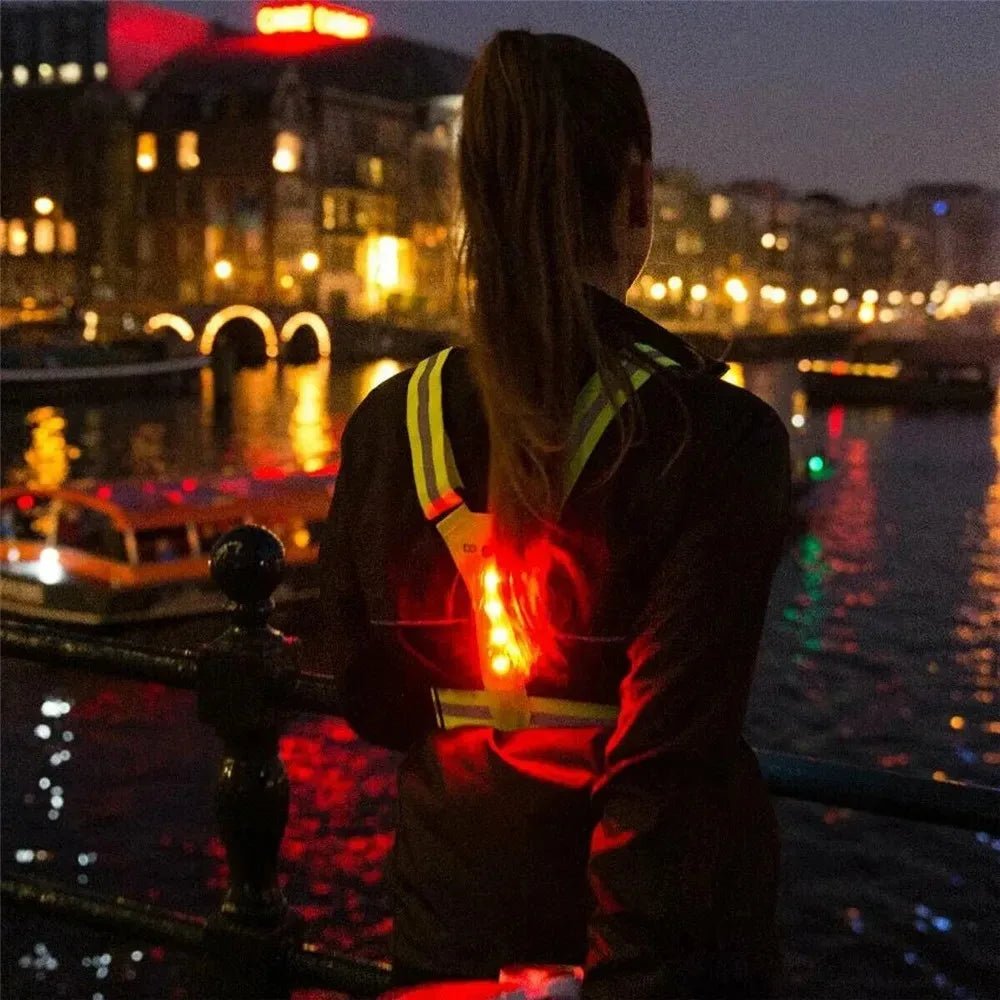 Running Vest with Lights, Rechargeable LED Safety Vest with 3 Modes