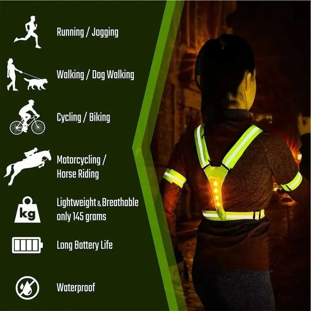 Running Vest with Lights, Reflective Running Gilet for Cycling and Walking – image 7
