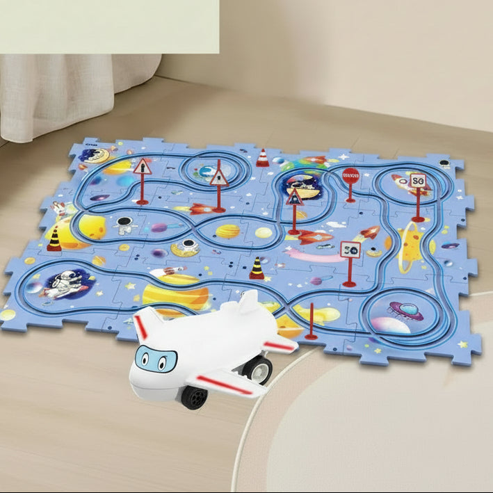 Race Track Puzzle Set for Kids with Battery Vehicle, Educational Toys – image 8
